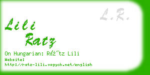 lili ratz business card